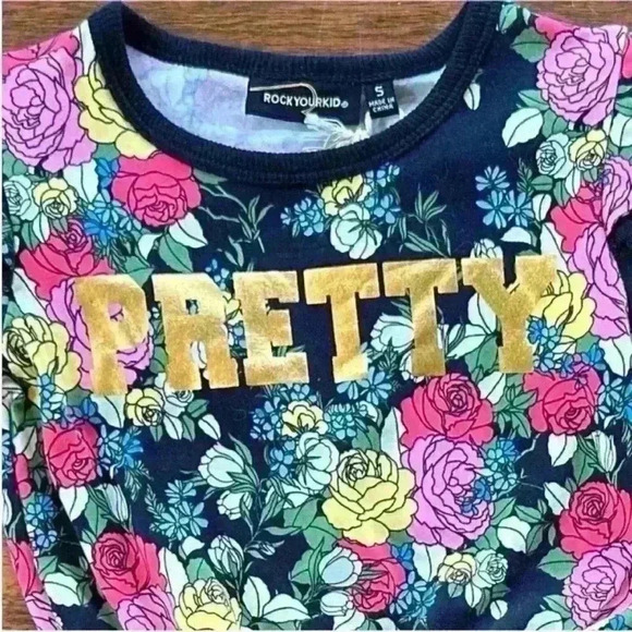 Rock Your Kid “Circus Dress" In Midnight Garden Print Girl's Size 5 Years NWT! - Picture 4 of 9